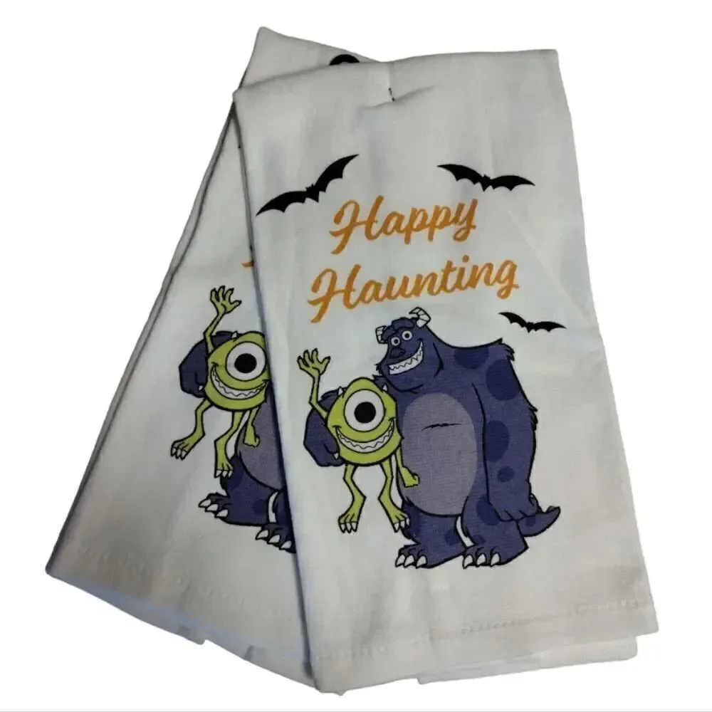 Disney Pixar Monsters Inc Happy Haunting 2 Pack Kitchen Towels NWT